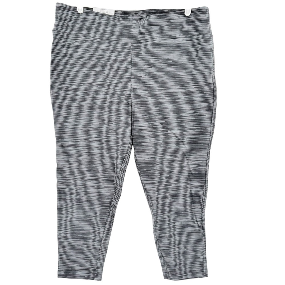 Terra & Sky Women's Space Dye Grey Capri Legging Plus Size 1X (16W-18W) NWT
